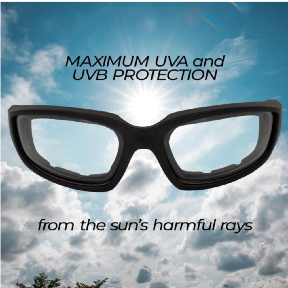 New Global Vision Kickback Motorcycle Glasses Padded Frames keep Air Out/Clear